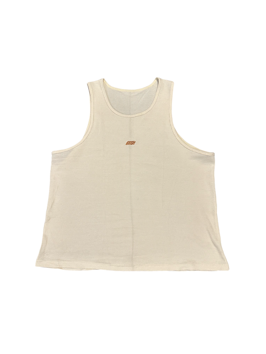 Beige relaxed waffle tank