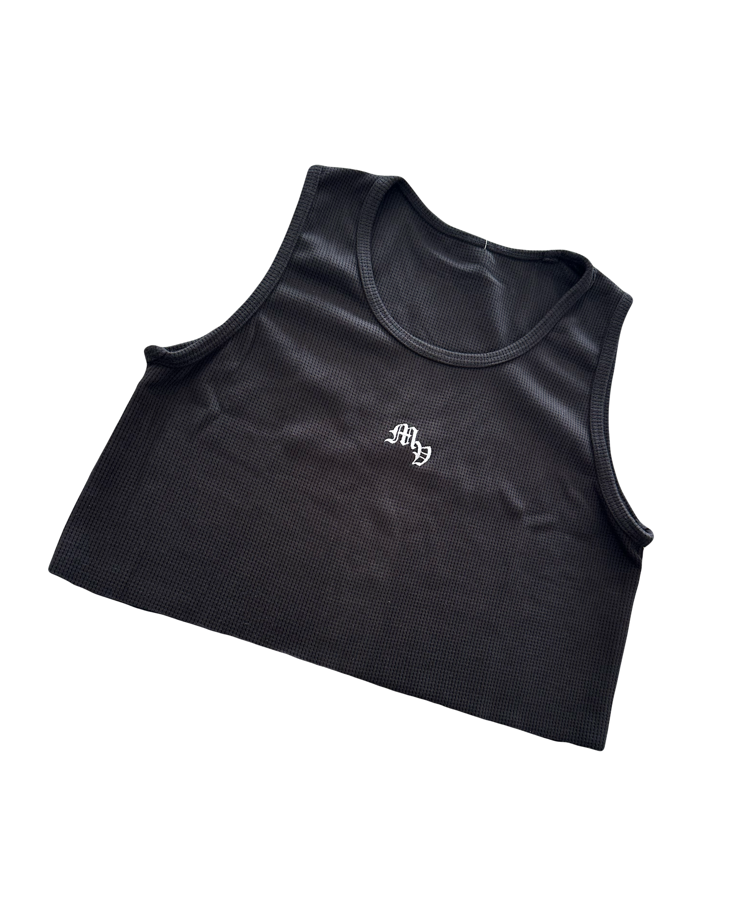 Cropped waffle singlet
