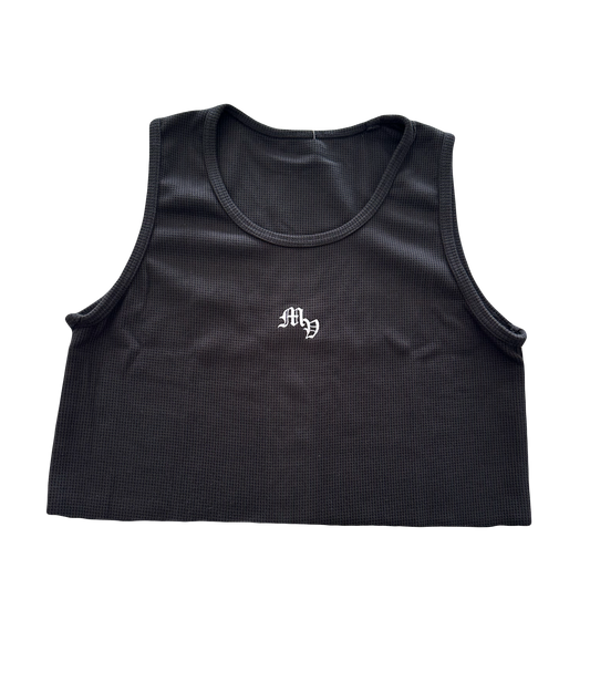 Cropped waffle singlet